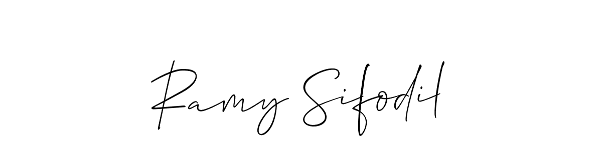 It looks lik you need a new signature style for name Ramy Sifodil. Design unique handwritten (Allison_Script) signature with our free signature maker in just a few clicks. Ramy Sifodil signature style 2 images and pictures png