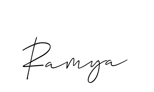 Ramya stylish signature style. Best Handwritten Sign (Allison_Script) for my name. Handwritten Signature Collection Ideas for my name Ramya. Ramya signature style 2 images and pictures png