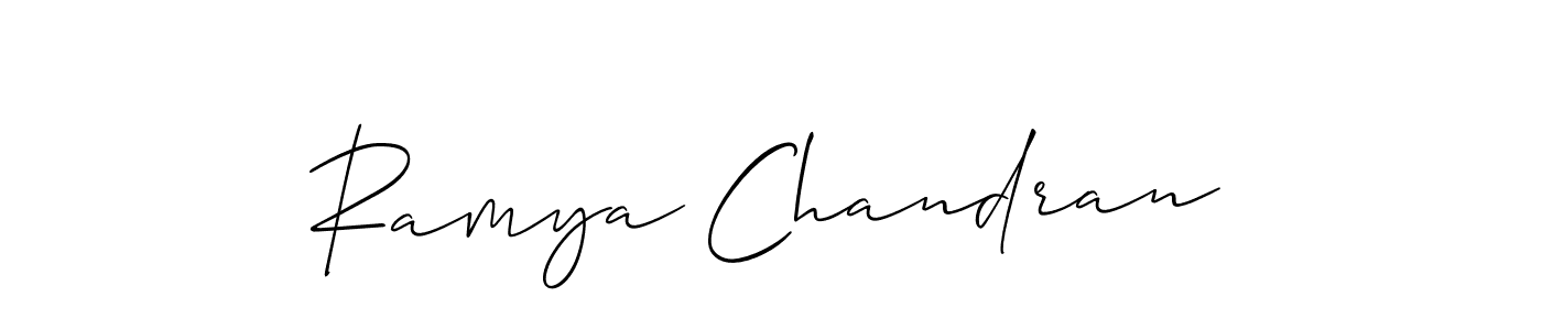 How to make Ramya Chandran signature? Allison_Script is a professional autograph style. Create handwritten signature for Ramya Chandran name. Ramya Chandran signature style 2 images and pictures png