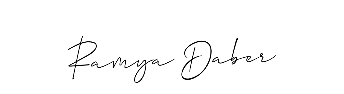 Create a beautiful signature design for name Ramya Daber. With this signature (Allison_Script) fonts, you can make a handwritten signature for free. Ramya Daber signature style 2 images and pictures png