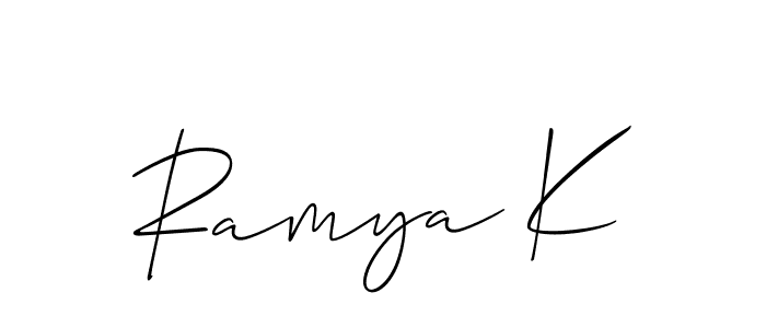 Best and Professional Signature Style for Ramya K. Allison_Script Best Signature Style Collection. Ramya K signature style 2 images and pictures png