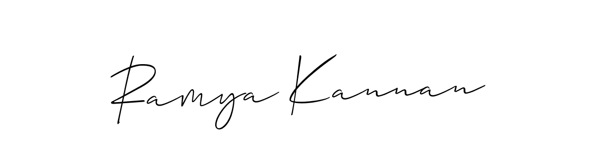 Design your own signature with our free online signature maker. With this signature software, you can create a handwritten (Allison_Script) signature for name Ramya Kannan. Ramya Kannan signature style 2 images and pictures png