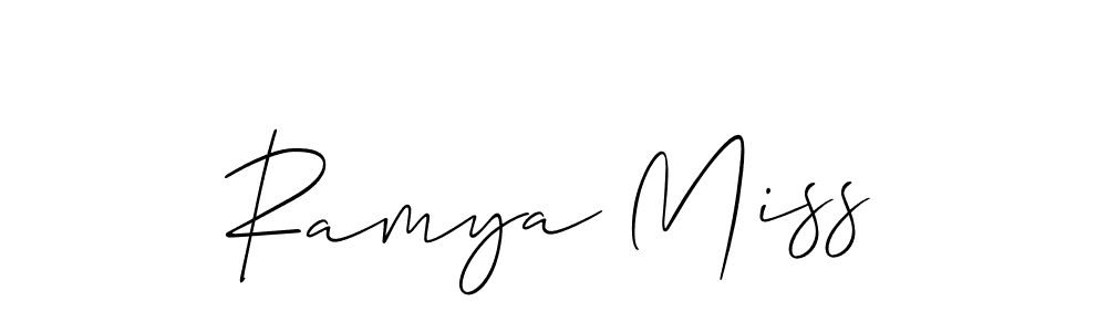 Also we have Ramya Miss name is the best signature style. Create professional handwritten signature collection using Allison_Script autograph style. Ramya Miss signature style 2 images and pictures png