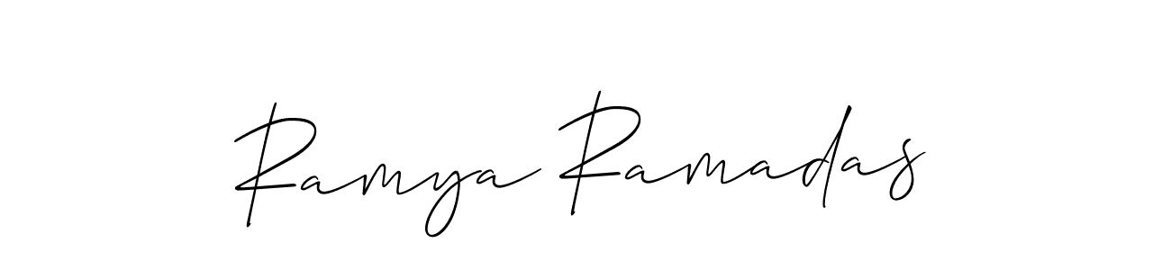 Use a signature maker to create a handwritten signature online. With this signature software, you can design (Allison_Script) your own signature for name Ramya Ramadas. Ramya Ramadas signature style 2 images and pictures png