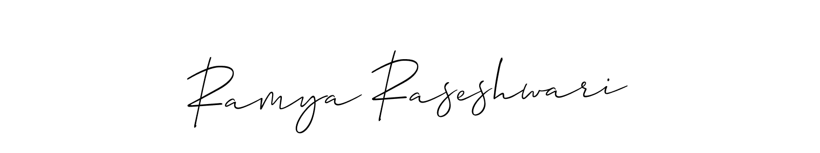 How to make Ramya Raseshwari name signature. Use Allison_Script style for creating short signs online. This is the latest handwritten sign. Ramya Raseshwari signature style 2 images and pictures png