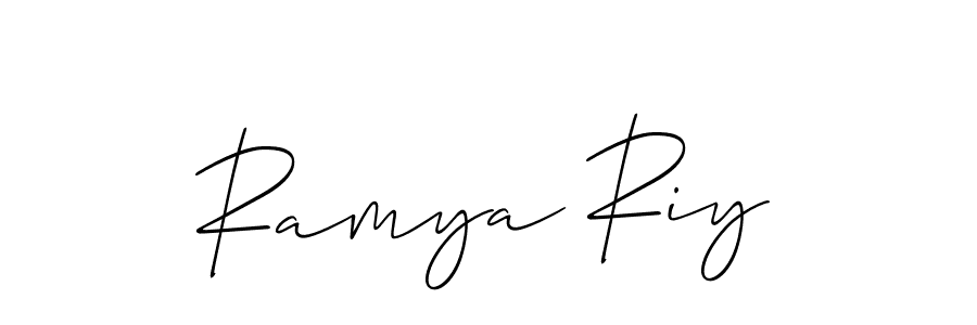 Also You can easily find your signature by using the search form. We will create Ramya Riy name handwritten signature images for you free of cost using Allison_Script sign style. Ramya Riy signature style 2 images and pictures png