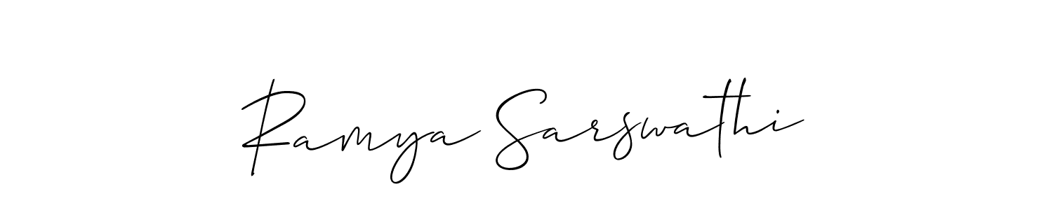 Design your own signature with our free online signature maker. With this signature software, you can create a handwritten (Allison_Script) signature for name Ramya Sarswathi. Ramya Sarswathi signature style 2 images and pictures png