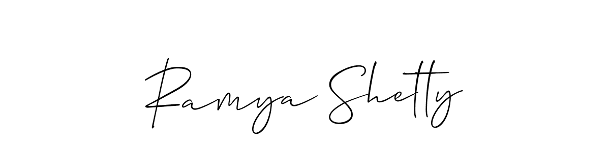 Create a beautiful signature design for name Ramya Shetty. With this signature (Allison_Script) fonts, you can make a handwritten signature for free. Ramya Shetty signature style 2 images and pictures png