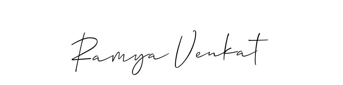 This is the best signature style for the Ramya Venkat name. Also you like these signature font (Allison_Script). Mix name signature. Ramya Venkat signature style 2 images and pictures png