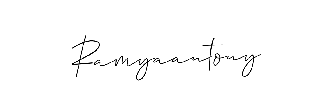 Ramyaantony stylish signature style. Best Handwritten Sign (Allison_Script) for my name. Handwritten Signature Collection Ideas for my name Ramyaantony. Ramyaantony signature style 2 images and pictures png