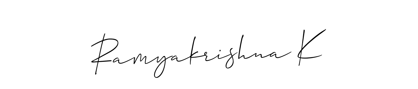 Best and Professional Signature Style for Ramyakrishna K. Allison_Script Best Signature Style Collection. Ramyakrishna K signature style 2 images and pictures png