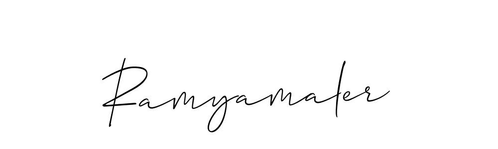 How to Draw Ramyamaler signature style? Allison_Script is a latest design signature styles for name Ramyamaler. Ramyamaler signature style 2 images and pictures png