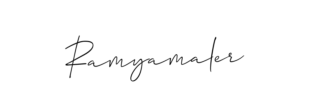 Ramyamaler stylish signature style. Best Handwritten Sign (Allison_Script) for my name. Handwritten Signature Collection Ideas for my name Ramyamaler. Ramyamaler signature style 2 images and pictures png