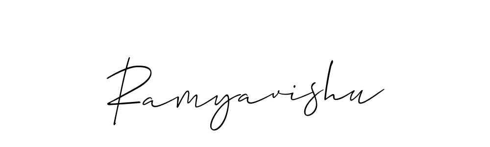 Best and Professional Signature Style for Ramyavishu. Allison_Script Best Signature Style Collection. Ramyavishu signature style 2 images and pictures png