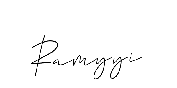 if you are searching for the best signature style for your name Ramyyi. so please give up your signature search. here we have designed multiple signature styles  using Allison_Script. Ramyyi signature style 2 images and pictures png