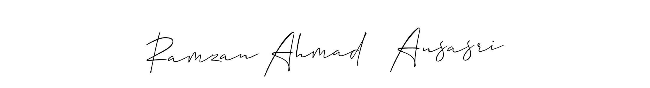 Make a beautiful signature design for name Ramzan Ahmad   Ansasri. With this signature (Allison_Script) style, you can create a handwritten signature for free. Ramzan Ahmad   Ansasri signature style 2 images and pictures png