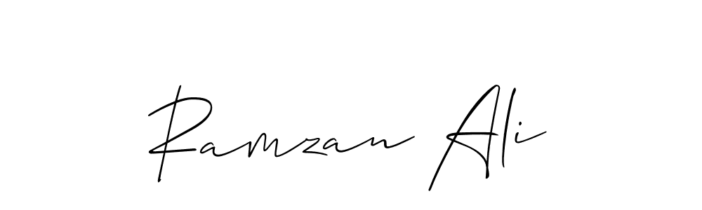 Create a beautiful signature design for name Ramzan Ali. With this signature (Allison_Script) fonts, you can make a handwritten signature for free. Ramzan Ali signature style 2 images and pictures png