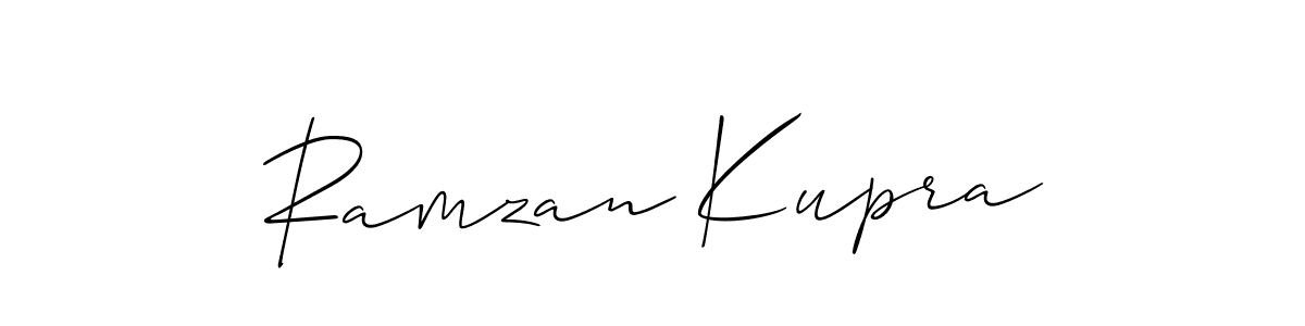 Allison_Script is a professional signature style that is perfect for those who want to add a touch of class to their signature. It is also a great choice for those who want to make their signature more unique. Get Ramzan Kupra name to fancy signature for free. Ramzan Kupra signature style 2 images and pictures png