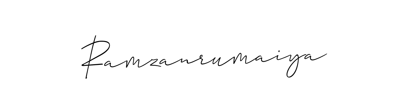 Create a beautiful signature design for name Ramzanrumaiya. With this signature (Allison_Script) fonts, you can make a handwritten signature for free. Ramzanrumaiya signature style 2 images and pictures png