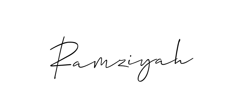 Create a beautiful signature design for name Ramziyah. With this signature (Allison_Script) fonts, you can make a handwritten signature for free. Ramziyah signature style 2 images and pictures png
