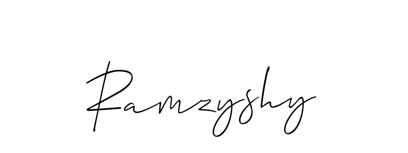 The best way (Allison_Script) to make a short signature is to pick only two or three words in your name. The name Ramzyshy include a total of six letters. For converting this name. Ramzyshy signature style 2 images and pictures png