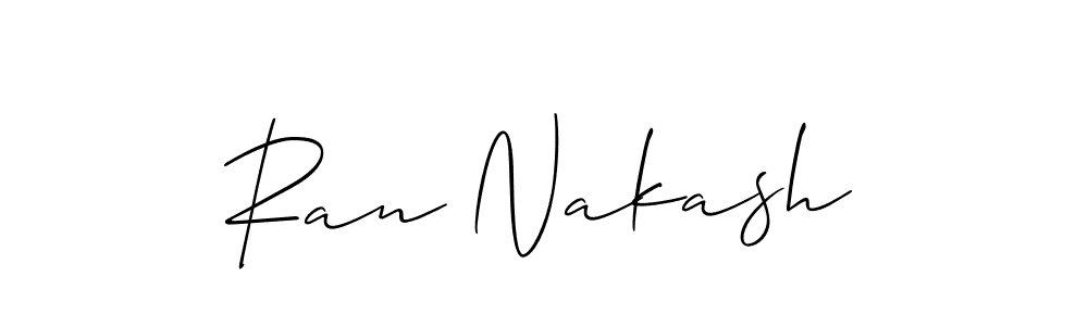 How to make Ran Nakash name signature. Use Allison_Script style for creating short signs online. This is the latest handwritten sign. Ran Nakash signature style 2 images and pictures png