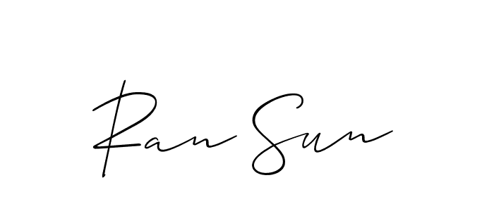 Make a beautiful signature design for name Ran Sun. With this signature (Allison_Script) style, you can create a handwritten signature for free. Ran Sun signature style 2 images and pictures png