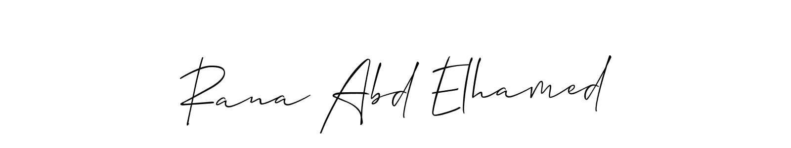 Design your own signature with our free online signature maker. With this signature software, you can create a handwritten (Allison_Script) signature for name Rana Abd Elhamed. Rana Abd Elhamed signature style 2 images and pictures png