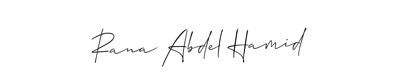 This is the best signature style for the Rana Abdel Hamid name. Also you like these signature font (Allison_Script). Mix name signature. Rana Abdel Hamid signature style 2 images and pictures png