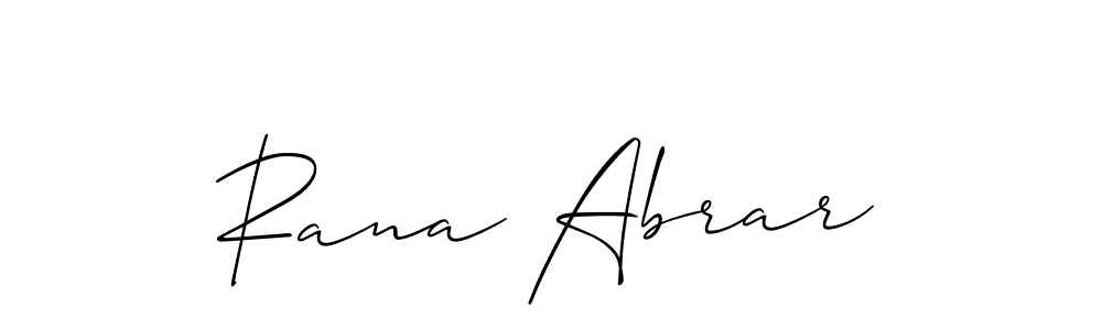 Make a short Rana Abrar signature style. Manage your documents anywhere anytime using Allison_Script. Create and add eSignatures, submit forms, share and send files easily. Rana Abrar signature style 2 images and pictures png
