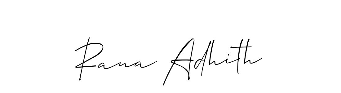 How to make Rana Adhith name signature. Use Allison_Script style for creating short signs online. This is the latest handwritten sign. Rana Adhith signature style 2 images and pictures png