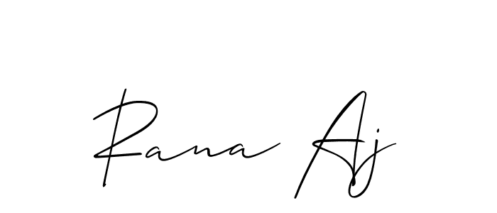 How to make Rana Aj name signature. Use Allison_Script style for creating short signs online. This is the latest handwritten sign. Rana Aj signature style 2 images and pictures png