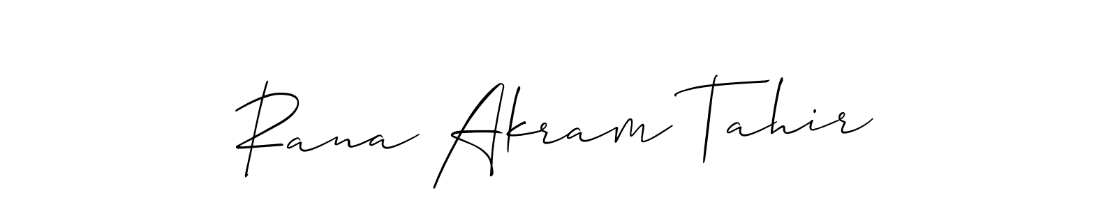 Create a beautiful signature design for name Rana Akram Tahir. With this signature (Allison_Script) fonts, you can make a handwritten signature for free. Rana Akram Tahir signature style 2 images and pictures png