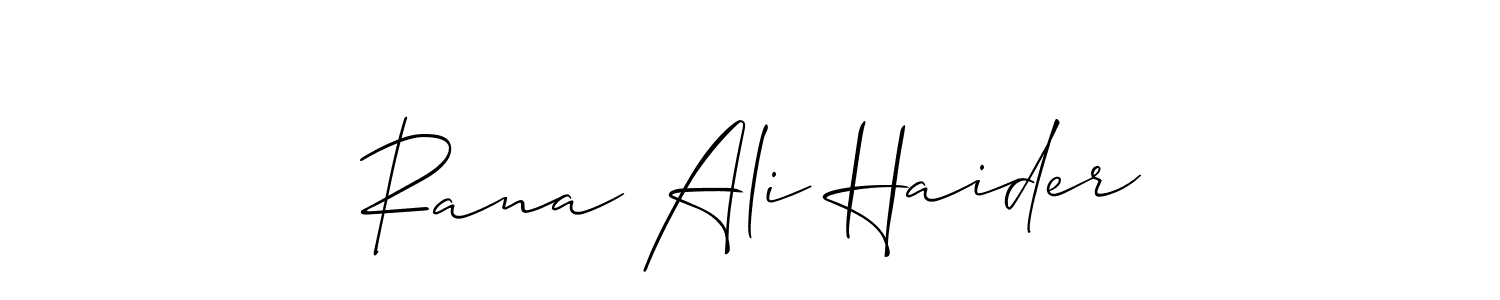 Use a signature maker to create a handwritten signature online. With this signature software, you can design (Allison_Script) your own signature for name Rana Ali Haider. Rana Ali Haider signature style 2 images and pictures png
