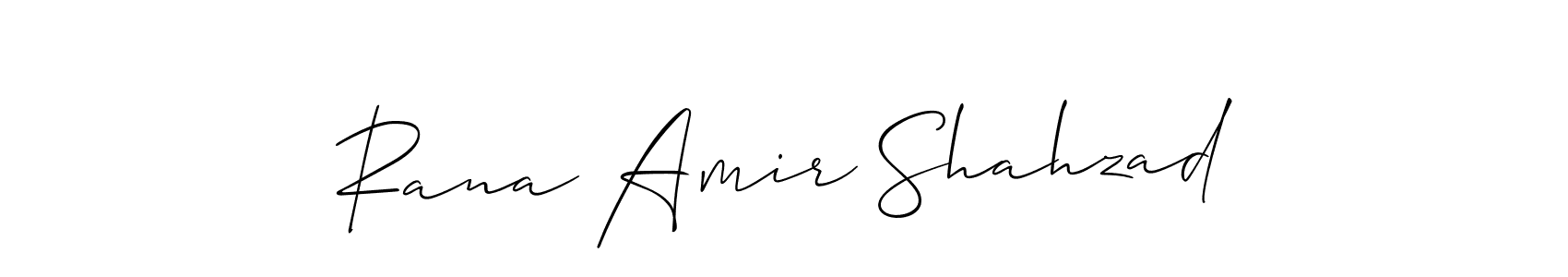 This is the best signature style for the Rana Amir Shahzad name. Also you like these signature font (Allison_Script). Mix name signature. Rana Amir Shahzad signature style 2 images and pictures png