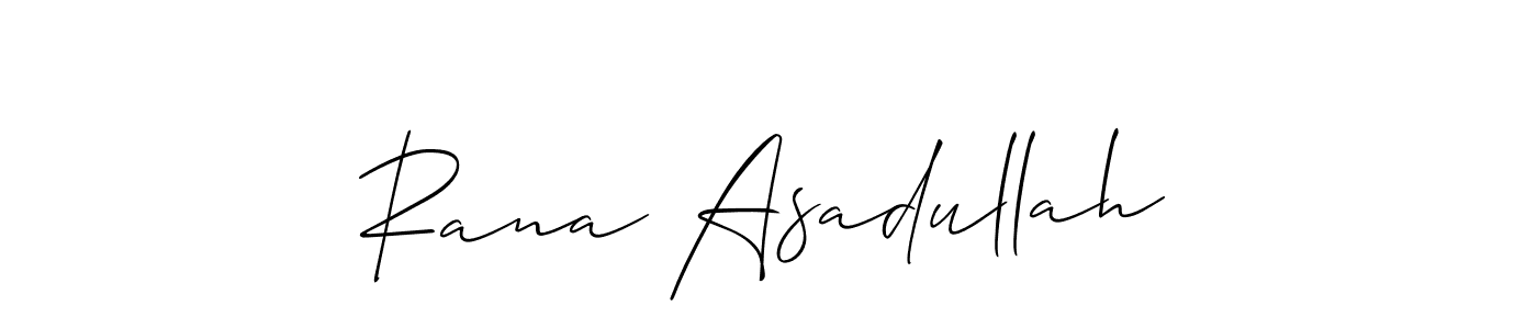 Make a beautiful signature design for name Rana Asadullah. With this signature (Allison_Script) style, you can create a handwritten signature for free. Rana Asadullah signature style 2 images and pictures png