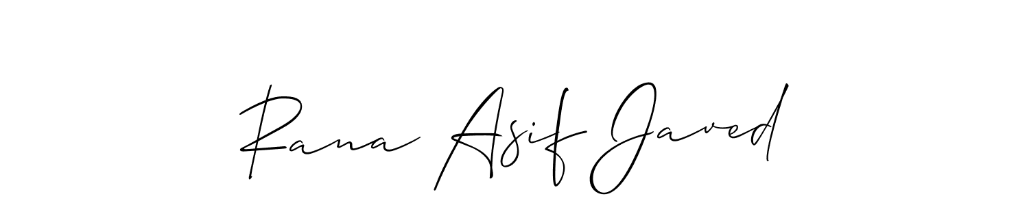 Make a short Rana Asif Javed signature style. Manage your documents anywhere anytime using Allison_Script. Create and add eSignatures, submit forms, share and send files easily. Rana Asif Javed signature style 2 images and pictures png