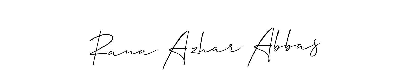 Create a beautiful signature design for name Rana Azhar Abbas. With this signature (Allison_Script) fonts, you can make a handwritten signature for free. Rana Azhar Abbas signature style 2 images and pictures png