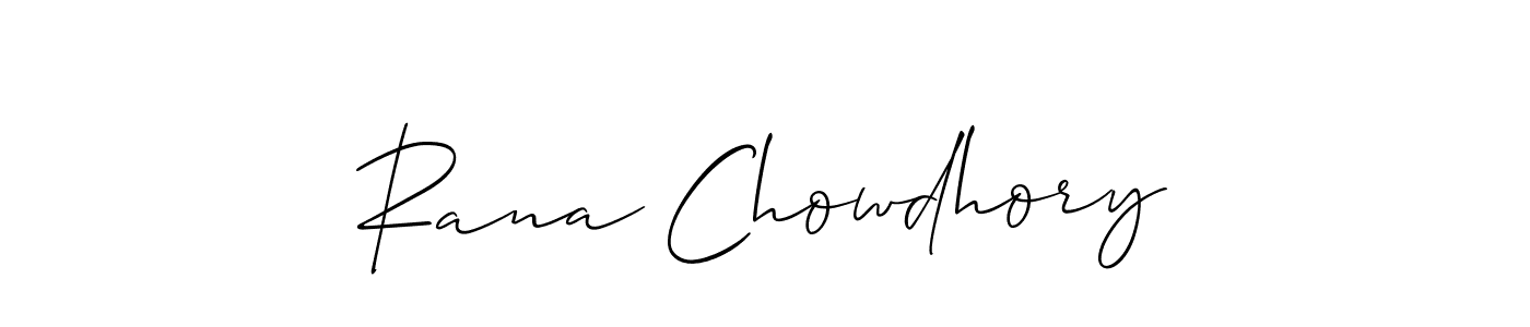 Create a beautiful signature design for name Rana Chowdhory. With this signature (Allison_Script) fonts, you can make a handwritten signature for free. Rana Chowdhory signature style 2 images and pictures png
