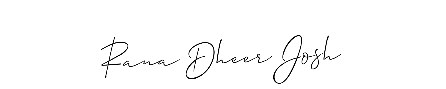 How to make Rana Dheer Josh name signature. Use Allison_Script style for creating short signs online. This is the latest handwritten sign. Rana Dheer Josh signature style 2 images and pictures png