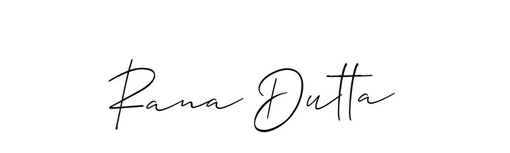 Also You can easily find your signature by using the search form. We will create Rana Dutta name handwritten signature images for you free of cost using Allison_Script sign style. Rana Dutta signature style 2 images and pictures png