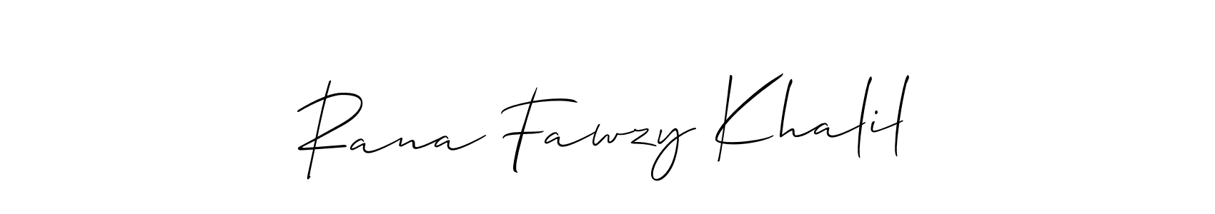 Use a signature maker to create a handwritten signature online. With this signature software, you can design (Allison_Script) your own signature for name Rana Fawzy Khalil. Rana Fawzy Khalil signature style 2 images and pictures png