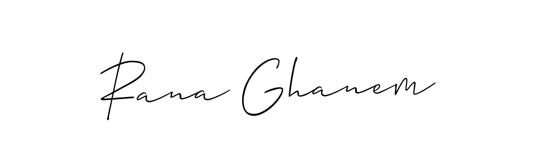 It looks lik you need a new signature style for name Rana Ghanem. Design unique handwritten (Allison_Script) signature with our free signature maker in just a few clicks. Rana Ghanem signature style 2 images and pictures png