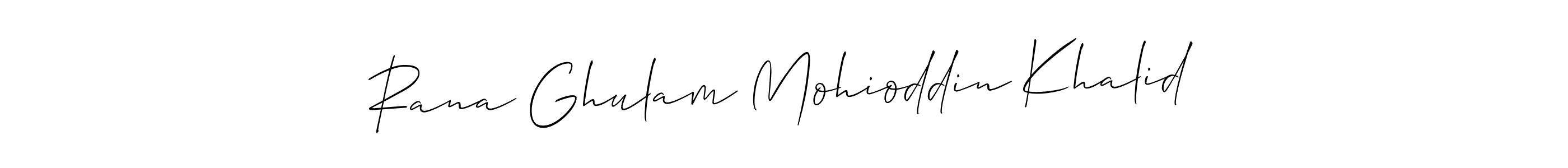 You should practise on your own different ways (Allison_Script) to write your name (Rana Ghulam Mohioddin Khalid) in signature. don't let someone else do it for you. Rana Ghulam Mohioddin Khalid signature style 2 images and pictures png