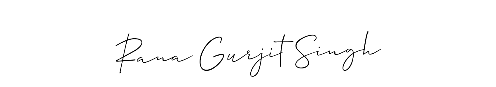 if you are searching for the best signature style for your name Rana Gurjit Singh. so please give up your signature search. here we have designed multiple signature styles  using Allison_Script. Rana Gurjit Singh signature style 2 images and pictures png