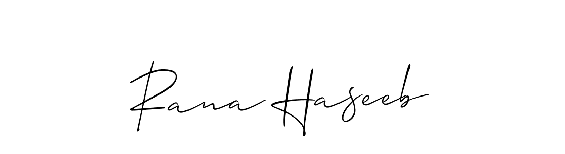 How to make Rana Haseeb signature? Allison_Script is a professional autograph style. Create handwritten signature for Rana Haseeb name. Rana Haseeb signature style 2 images and pictures png