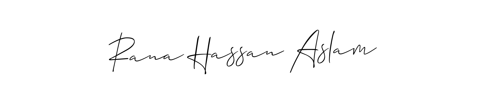 Design your own signature with our free online signature maker. With this signature software, you can create a handwritten (Allison_Script) signature for name Rana Hassan Aslam. Rana Hassan Aslam signature style 2 images and pictures png