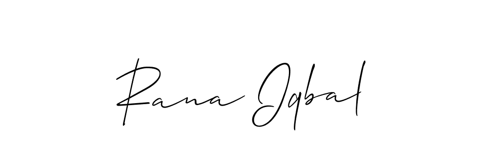 How to make Rana Iqbal name signature. Use Allison_Script style for creating short signs online. This is the latest handwritten sign. Rana Iqbal signature style 2 images and pictures png