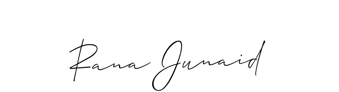 if you are searching for the best signature style for your name Rana Junaid. so please give up your signature search. here we have designed multiple signature styles  using Allison_Script. Rana Junaid signature style 2 images and pictures png