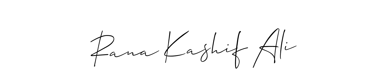 Make a short Rana Kashif Ali signature style. Manage your documents anywhere anytime using Allison_Script. Create and add eSignatures, submit forms, share and send files easily. Rana Kashif Ali signature style 2 images and pictures png